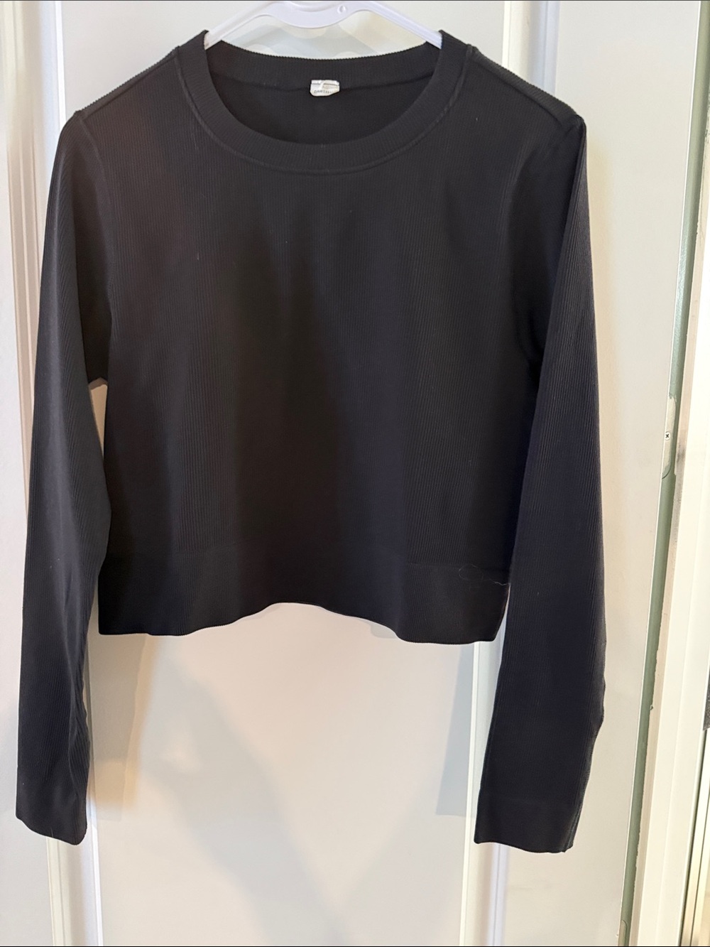 DSG Black Ribbed Crew Neck Cropped Sweater